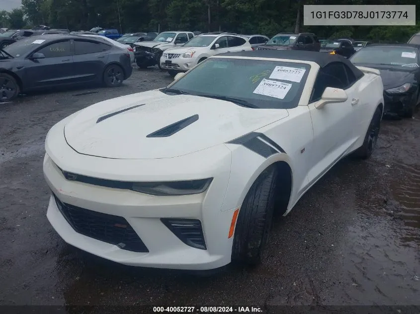 2018 Chevrolet Camaro 2Ss VIN: 1G1FG3D78J0173774 Lot: 40052727