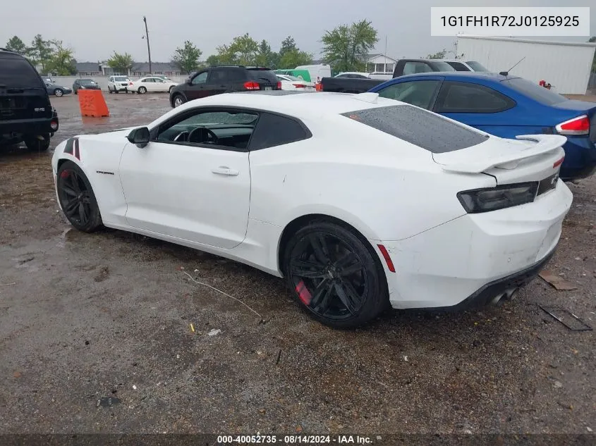 2018 Chevrolet Camaro 2Ss VIN: 1G1FH1R72J0125925 Lot: 40052735