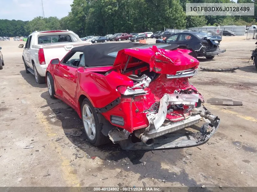 2018 Chevrolet Camaro 1Lt VIN: 1G1FB3DX6J0128489 Lot: 40124902