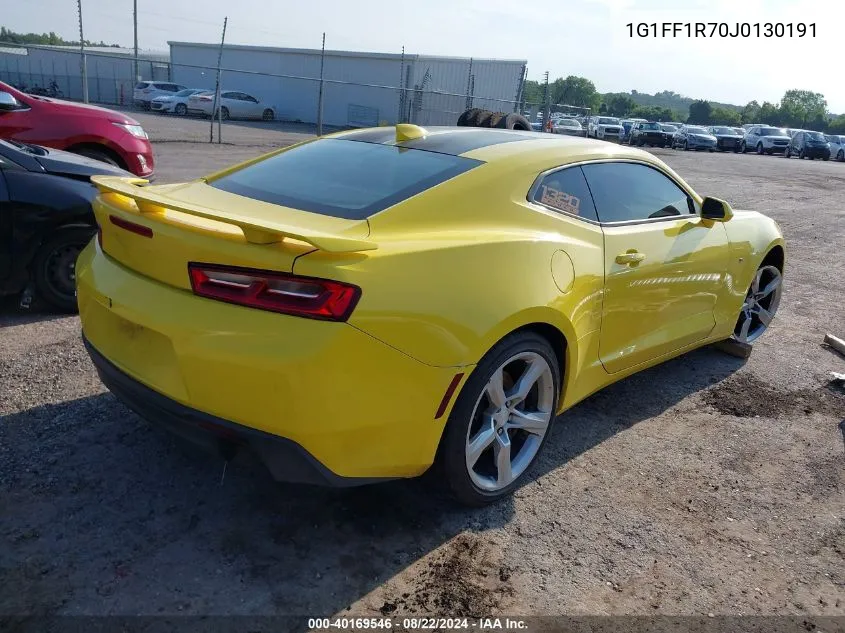 2018 Chevrolet Camaro 1Ss VIN: 1G1FF1R70J0130191 Lot: 40169546