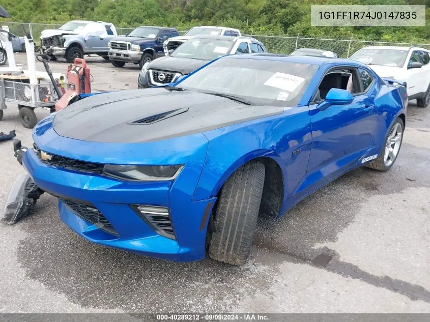 2018 Chevrolet Camaro 1Ss VIN: 1G1FF1R74J0147835 Lot: 40289212