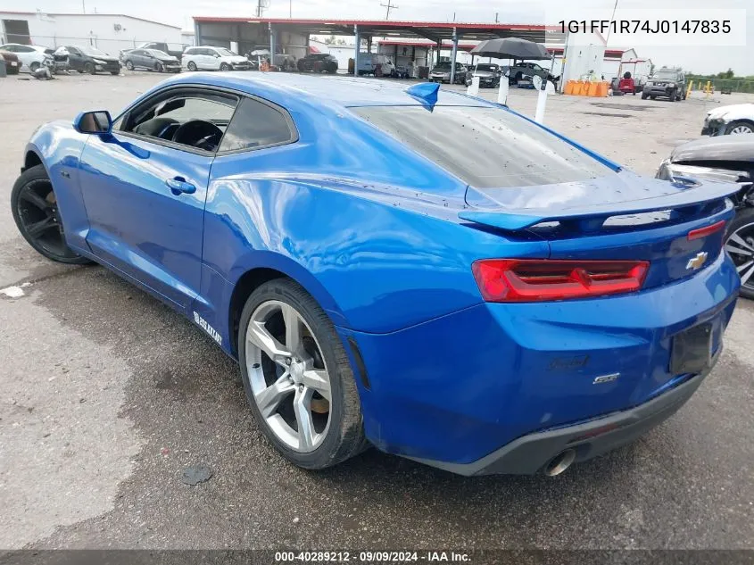 2018 Chevrolet Camaro 1Ss VIN: 1G1FF1R74J0147835 Lot: 40289212