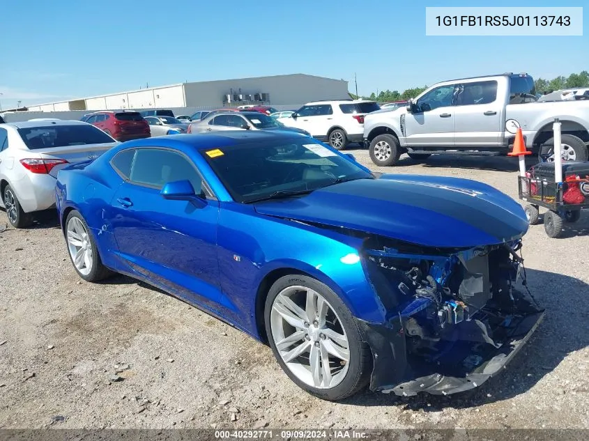 2018 Chevrolet Camaro 1Lt VIN: 1G1FB1RS5J0113743 Lot: 40292771