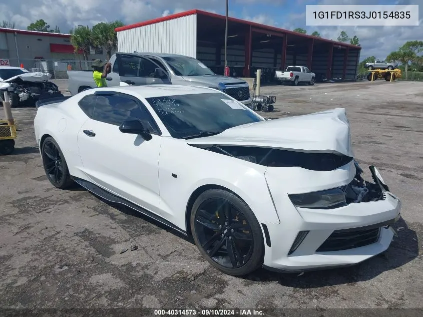 2018 Chevrolet Camaro 2Lt VIN: 1G1FD1RS3J0154835 Lot: 40314573