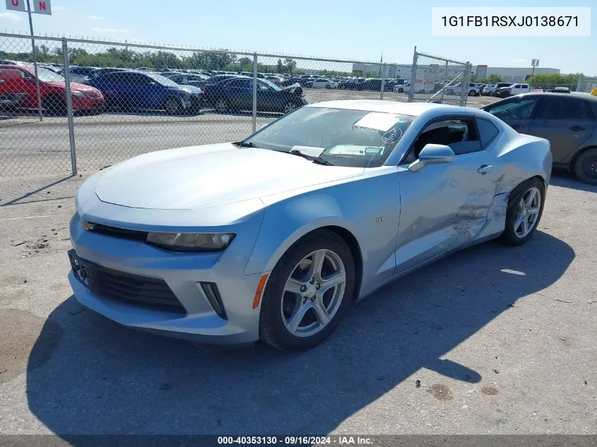 2018 Chevrolet Camaro 1Lt VIN: 1G1FB1RSXJ0138671 Lot: 40353130