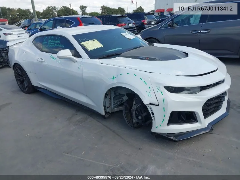 2018 Chevrolet Camaro Zl1 VIN: 1G1FJ1R67J0113412 Lot: 40395576