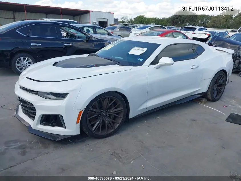 2018 Chevrolet Camaro Zl1 VIN: 1G1FJ1R67J0113412 Lot: 40395576