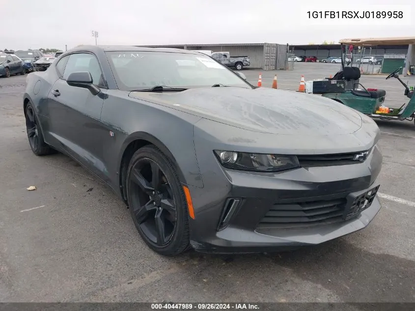 2018 Chevrolet Camaro 1Lt VIN: 1G1FB1RSXJ0189958 Lot: 40447989