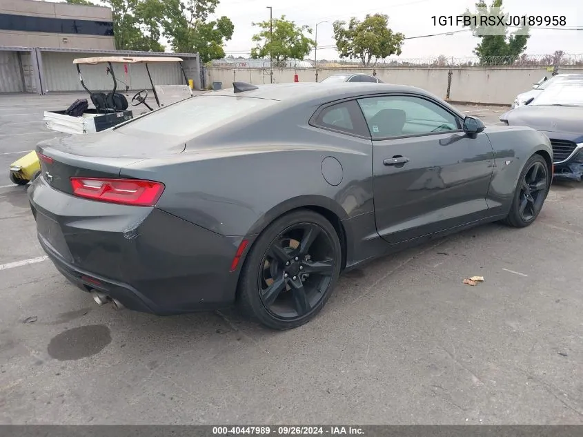 2018 Chevrolet Camaro 1Lt VIN: 1G1FB1RSXJ0189958 Lot: 40447989