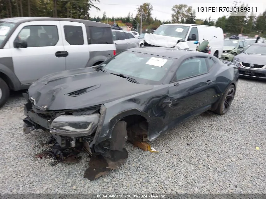 2018 Chevrolet Camaro 1Ss VIN: 1G1FE1R70J0189311 Lot: 40488115