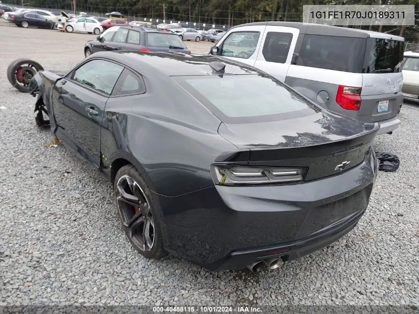 2018 Chevrolet Camaro 1Ss VIN: 1G1FE1R70J0189311 Lot: 40488115