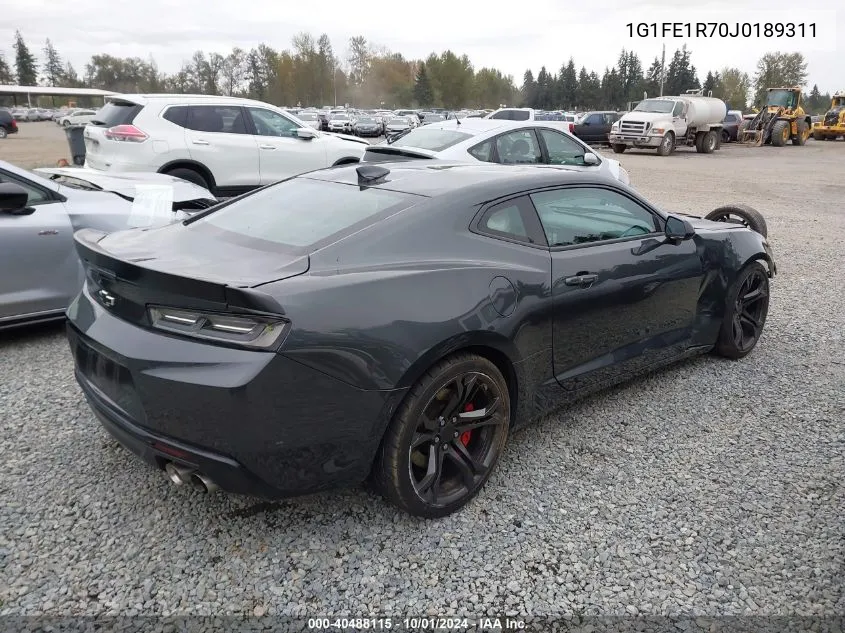 2018 Chevrolet Camaro 1Ss VIN: 1G1FE1R70J0189311 Lot: 40488115