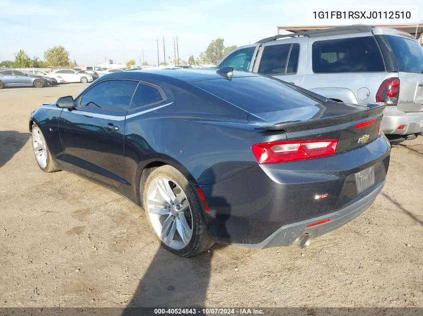 1G1FB1RSXJ0112510 2018 Chevrolet Camaro 1Lt