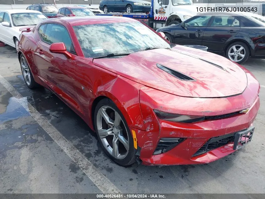 2018 Chevrolet Camaro 2Ss VIN: 1G1FH1R76J0100543 Lot: 40526481