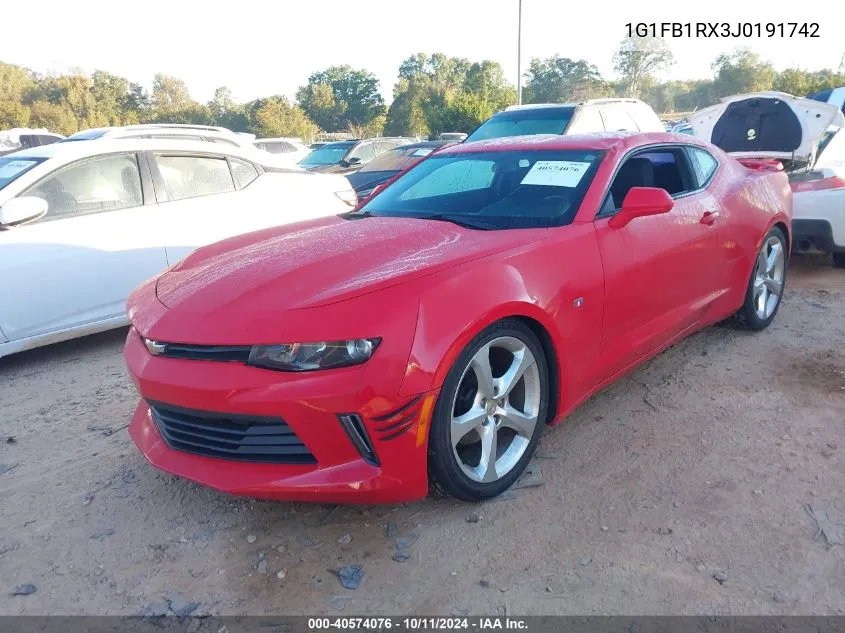 2018 Chevrolet Camaro Lt VIN: 1G1FB1RX3J0191742 Lot: 40574076