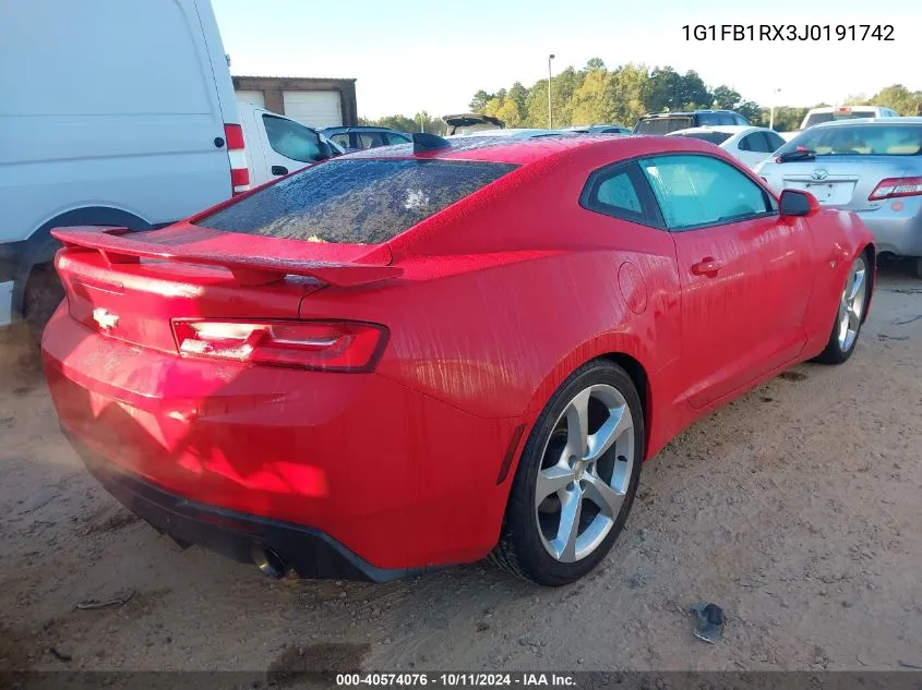 2018 Chevrolet Camaro Lt VIN: 1G1FB1RX3J0191742 Lot: 40574076