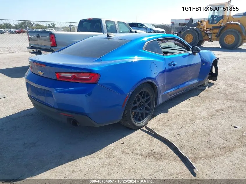 1G1FB1RX6J0151865 2018 Chevrolet Camaro 1Lt