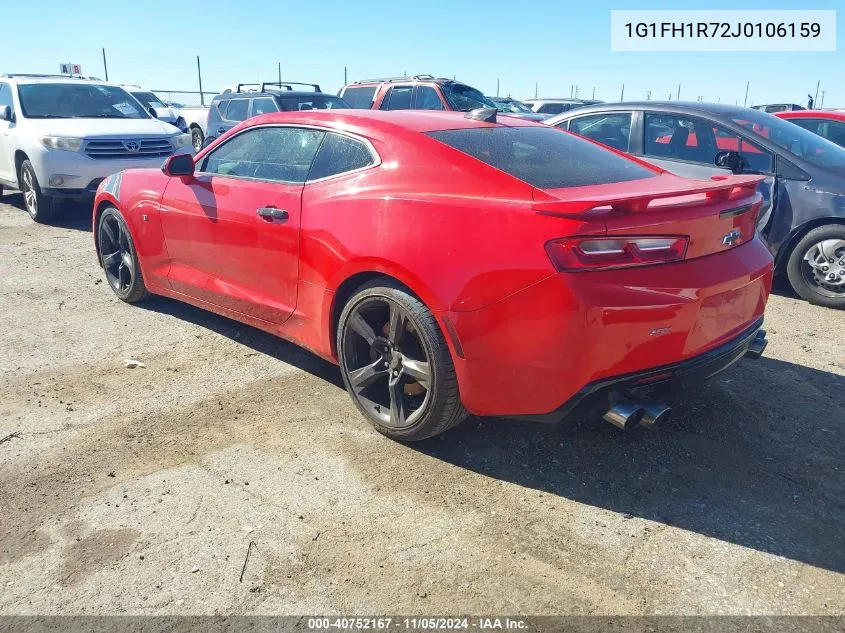 2018 Chevrolet Camaro 2Ss VIN: 1G1FH1R72J0106159 Lot: 40752167