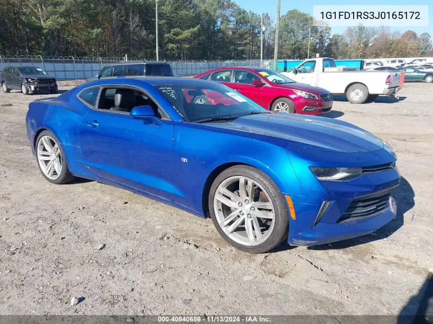 2018 Chevrolet Camaro 2Lt VIN: 1G1FD1RS3J0165172 Lot: 40840686