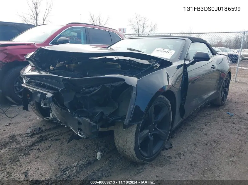 2018 Chevrolet Camaro 1Lt VIN: 1G1FB3DS0J0186599 Lot: 40889213