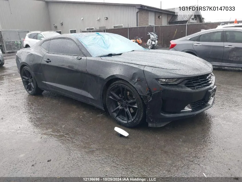 1G1FD1RS7K0147033 2019 Chevrolet Camaro