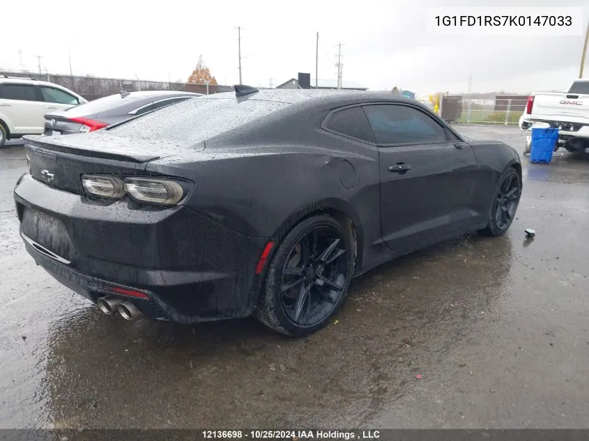 2019 Chevrolet Camaro VIN: 1G1FD1RS7K0147033 Lot: 12136698