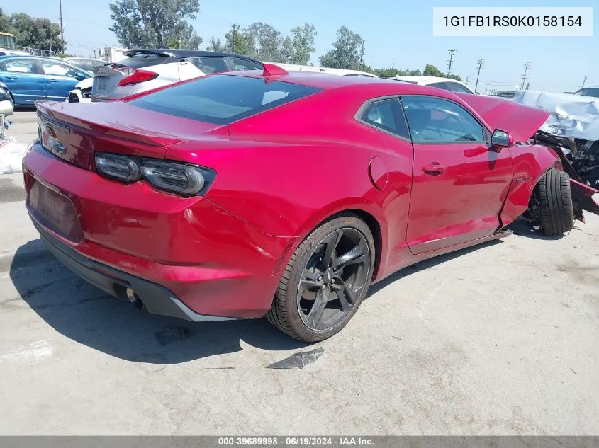 2019 Chevrolet Camaro 1Lt VIN: 1G1FB1RS0K0158154 Lot: 39689998