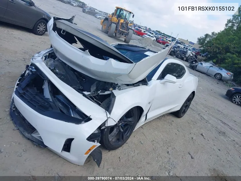 2019 Chevrolet Camaro 1Lt VIN: 1G1FB1RSXK0155102 Lot: 39790074