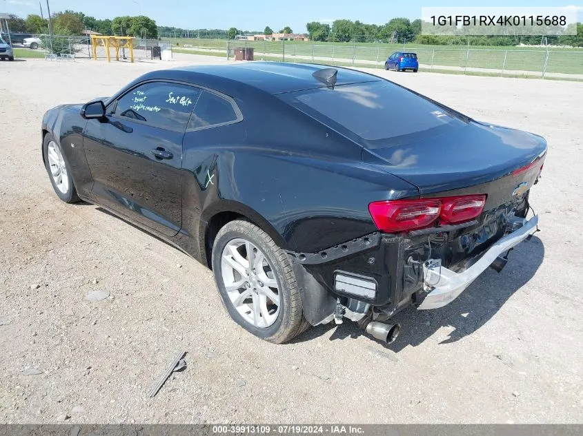 2019 Chevrolet Camaro 1Ls VIN: 1G1FB1RX4K0115688 Lot: 39913109