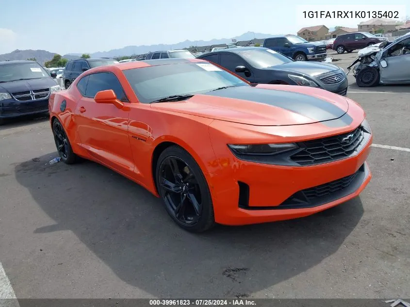 1G1FA1RX1K0135402 2019 Chevrolet Camaro 1Lt