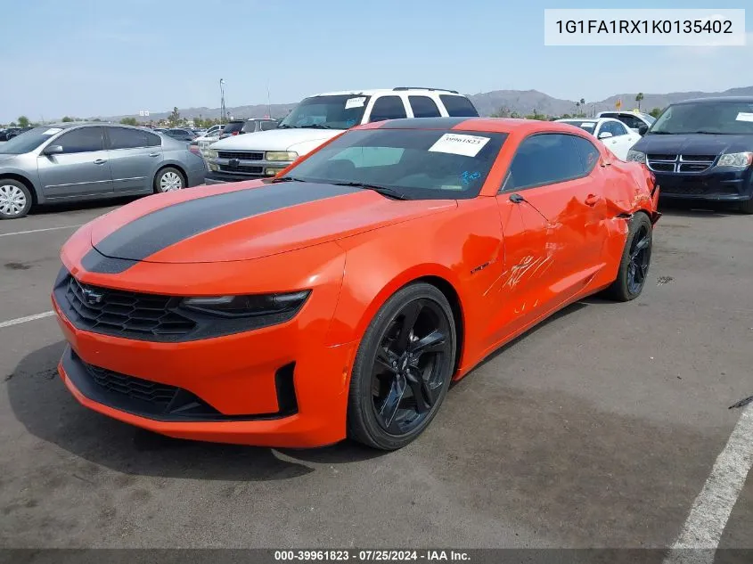 2019 Chevrolet Camaro 1Lt VIN: 1G1FA1RX1K0135402 Lot: 39961823