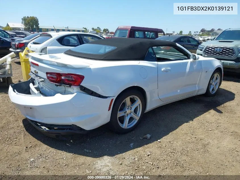 2019 Chevrolet Camaro 1Lt VIN: 1G1FB3DX2K0139121 Lot: 39980326