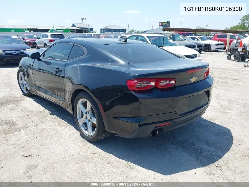 2019 Chevrolet Camaro 1Lt VIN: 1G1FB1RS0K0106300 Lot: 39988938