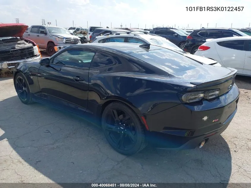 2019 Chevrolet Camaro 1Lt VIN: 1G1FB1RS3K0122457 Lot: 40068451