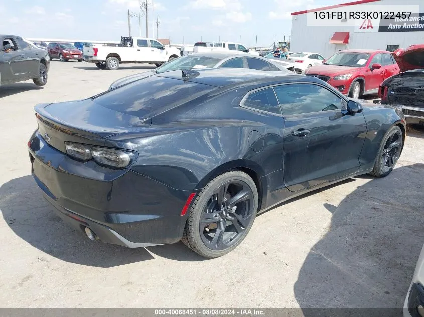 2019 Chevrolet Camaro 1Lt VIN: 1G1FB1RS3K0122457 Lot: 40068451