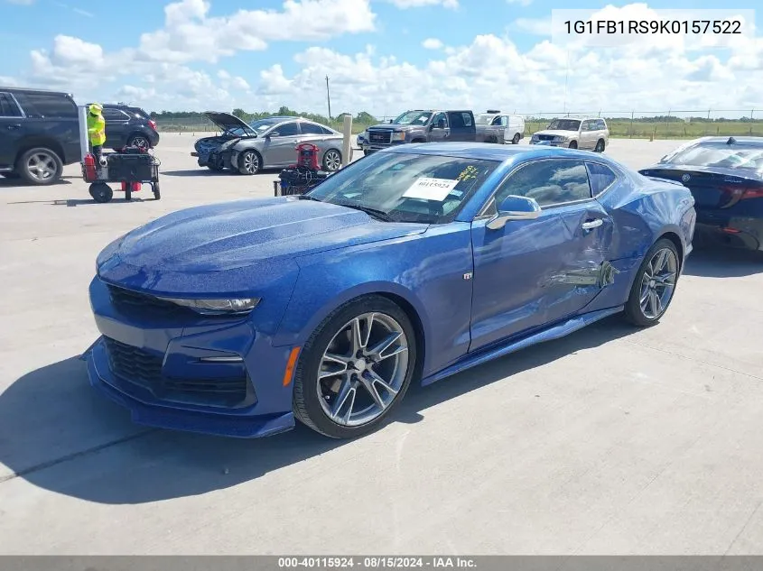 2019 Chevrolet Camaro 1Lt VIN: 1G1FB1RS9K0157522 Lot: 40115924