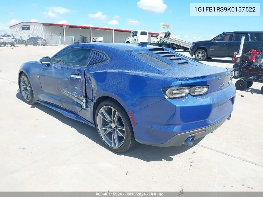 2019 Chevrolet Camaro 1Lt VIN: 1G1FB1RS9K0157522 Lot: 40115924