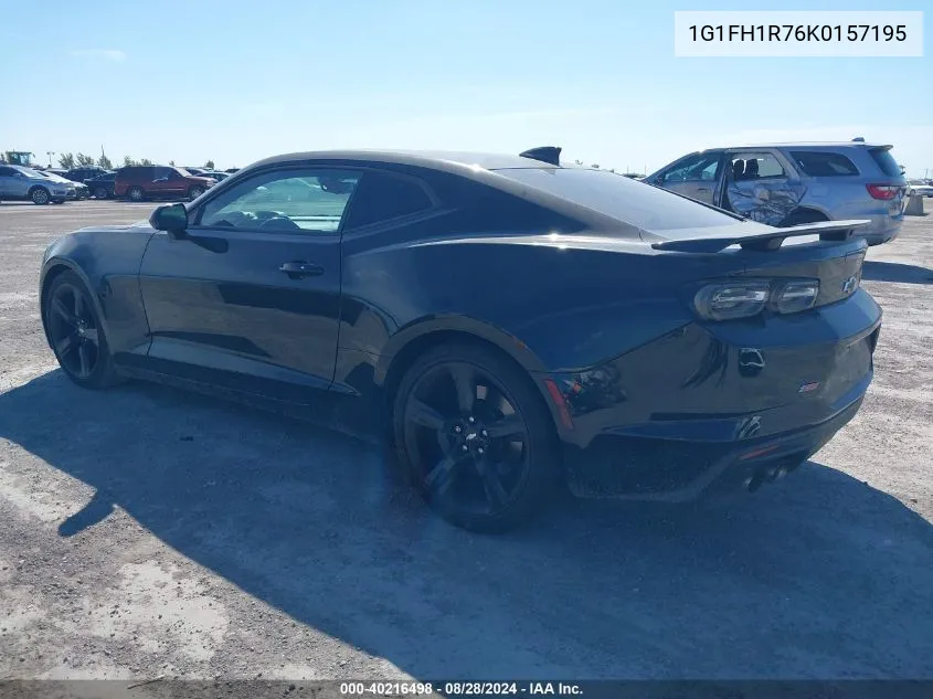 2019 Chevrolet Camaro 2Ss VIN: 1G1FH1R76K0157195 Lot: 40216498