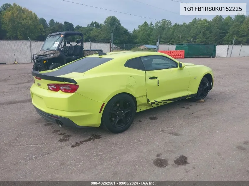 1G1FB1RS0K0152225 2019 Chevrolet Camaro 1Lt