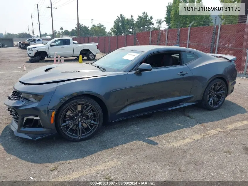 2019 Chevrolet Camaro Zl1 VIN: 1G1FJ1R69K0131170 Lot: 40301887