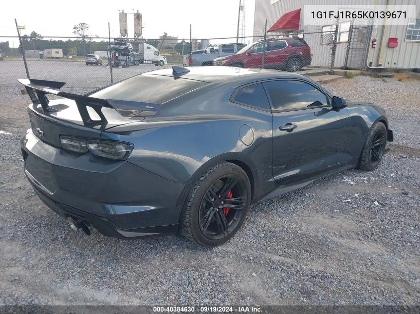 2019 Chevrolet Camaro Zl1 VIN: 1G1FJ1R65K0139671 Lot: 40384630