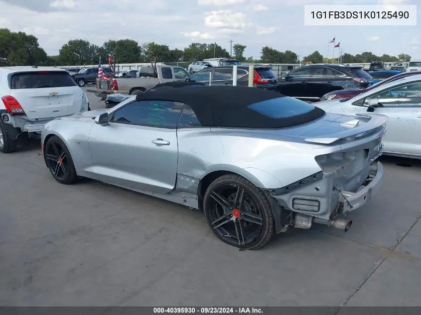 2019 Chevrolet Camaro 1Lt VIN: 1G1FB3DS1K0125490 Lot: 40395930