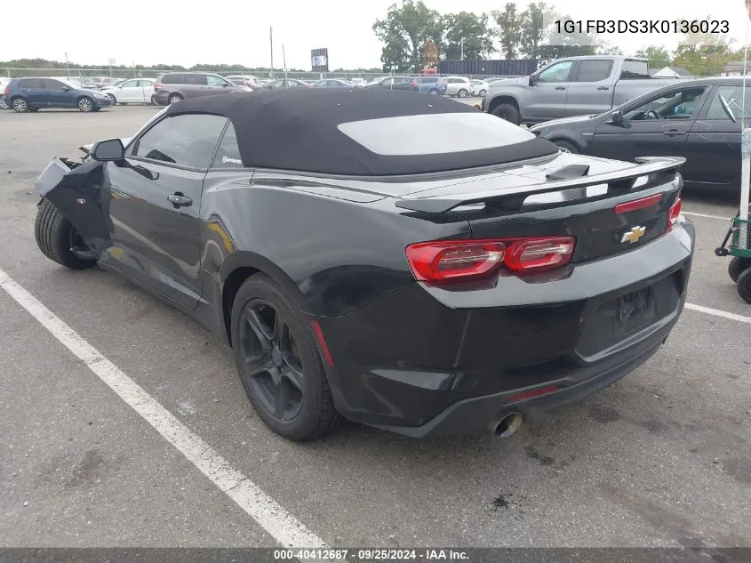 2019 Chevrolet Camaro 1Lt VIN: 1G1FB3DS3K0136023 Lot: 40412687