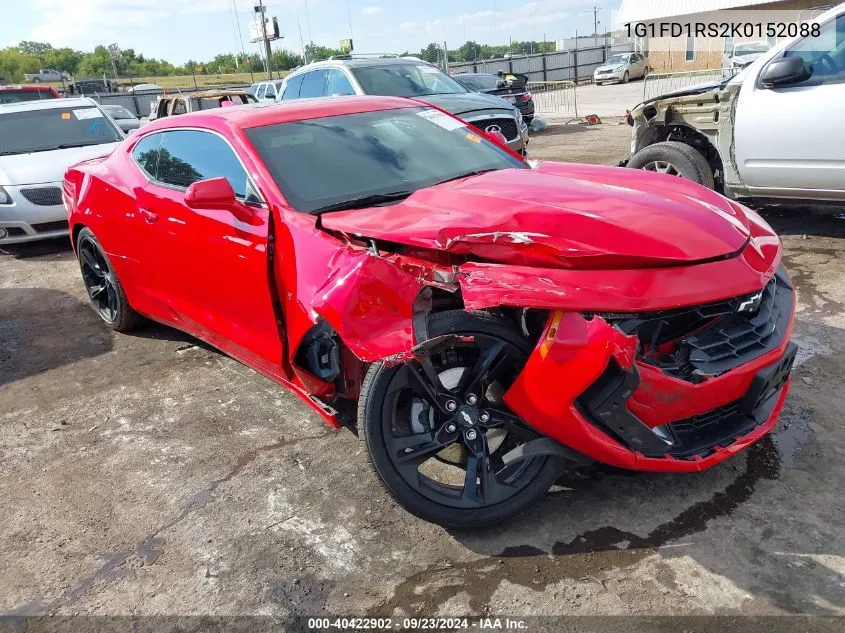 2019 Chevrolet Camaro 3Lt VIN: 1G1FD1RS2K0152088 Lot: 40422902