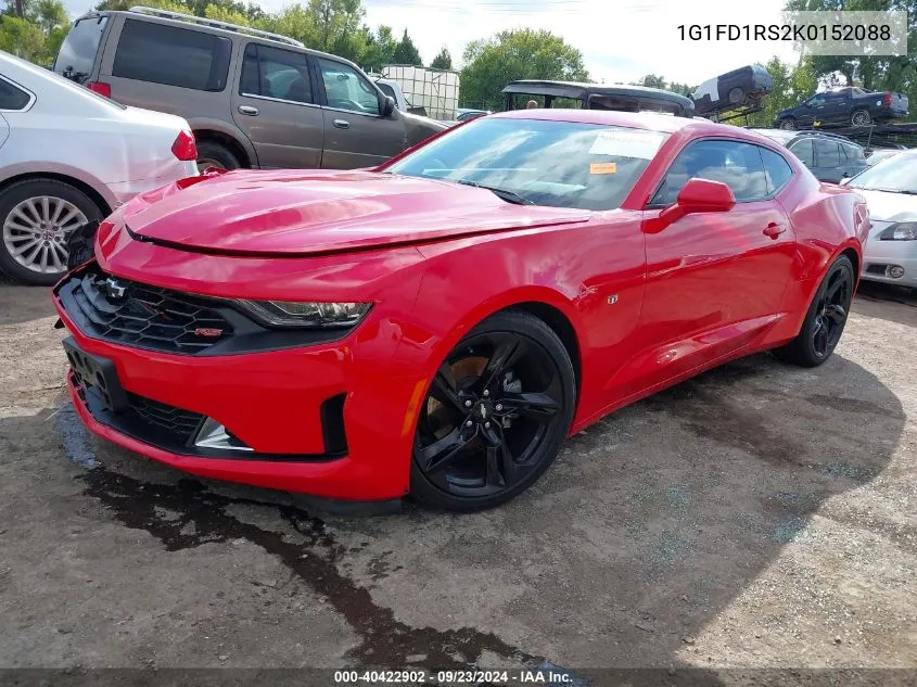 2019 Chevrolet Camaro 3Lt VIN: 1G1FD1RS2K0152088 Lot: 40422902