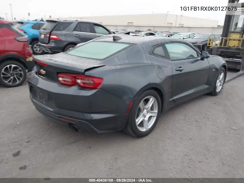 2019 Chevrolet Camaro 1Lt VIN: 1G1FB1RX0K0127675 Lot: 40436108