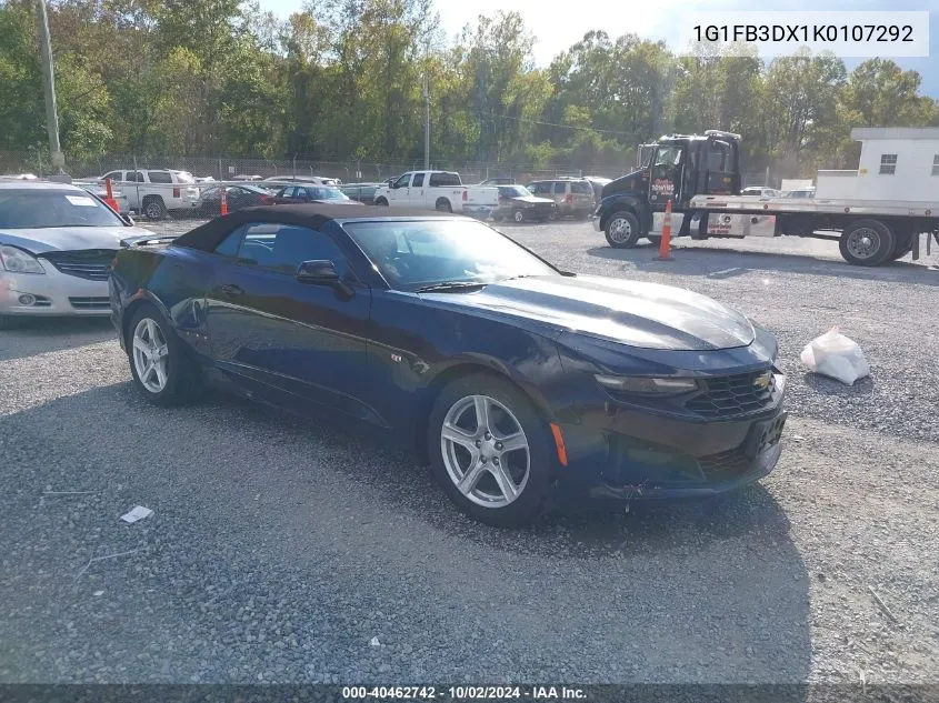 2019 Chevrolet Camaro 1Lt VIN: 1G1FB3DX1K0107292 Lot: 40462742