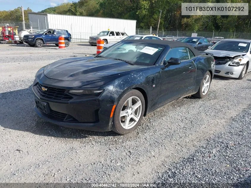 2019 Chevrolet Camaro 1Lt VIN: 1G1FB3DX1K0107292 Lot: 40462742