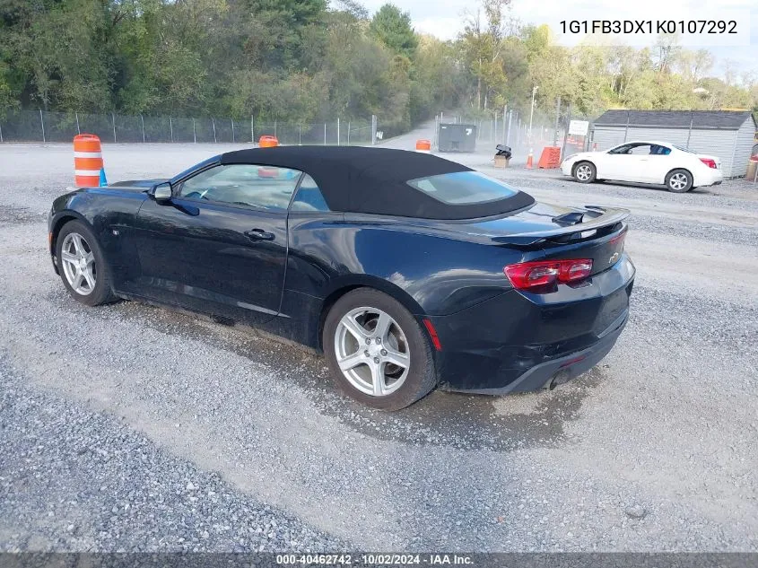 2019 Chevrolet Camaro 1Lt VIN: 1G1FB3DX1K0107292 Lot: 40462742