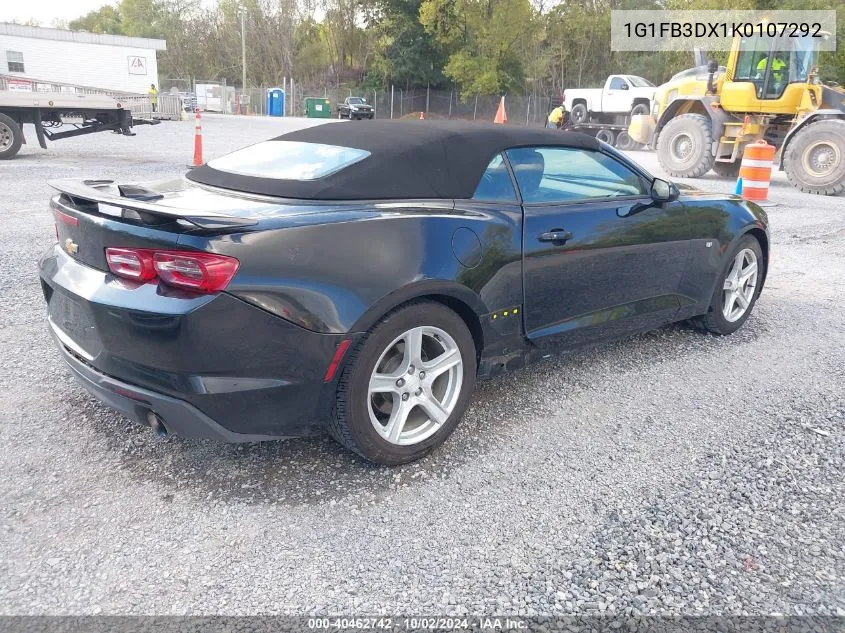 2019 Chevrolet Camaro 1Lt VIN: 1G1FB3DX1K0107292 Lot: 40462742